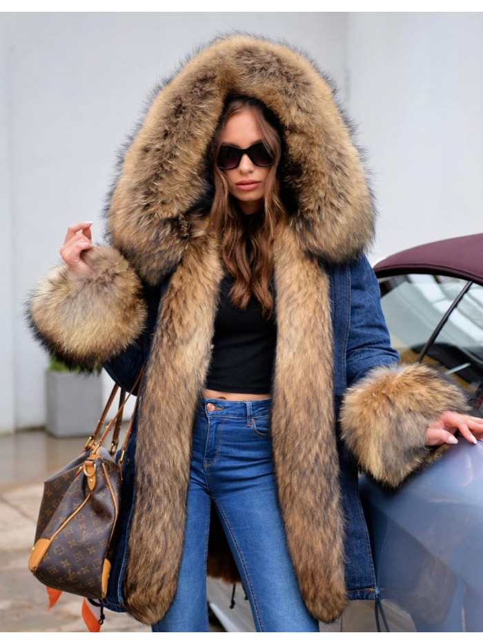 Aofur Womens Hooded Faux Fur Lined Warm Coats Parkas Anoraks Outwear Winter Long Jackets