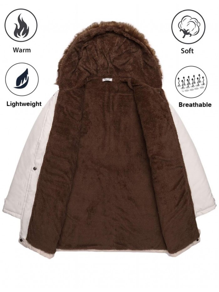 Beyove Womens Hooded Warm Winter Coats with Faux Fur Lined Outerwear Jacket