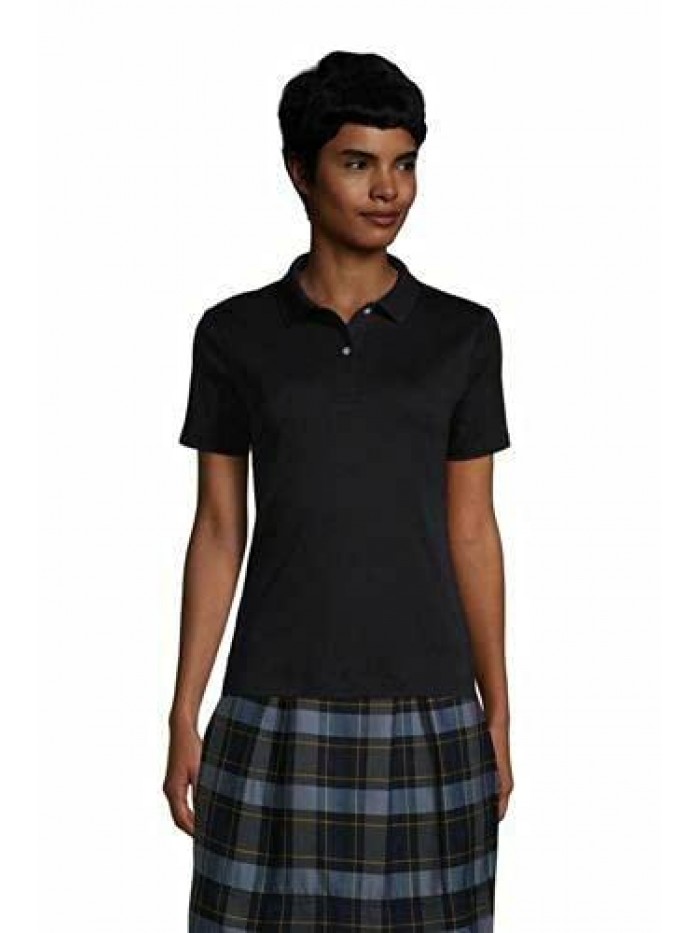 School Uniform Women's Short Sleeve Feminine Fit Interlock Polo Shirt  