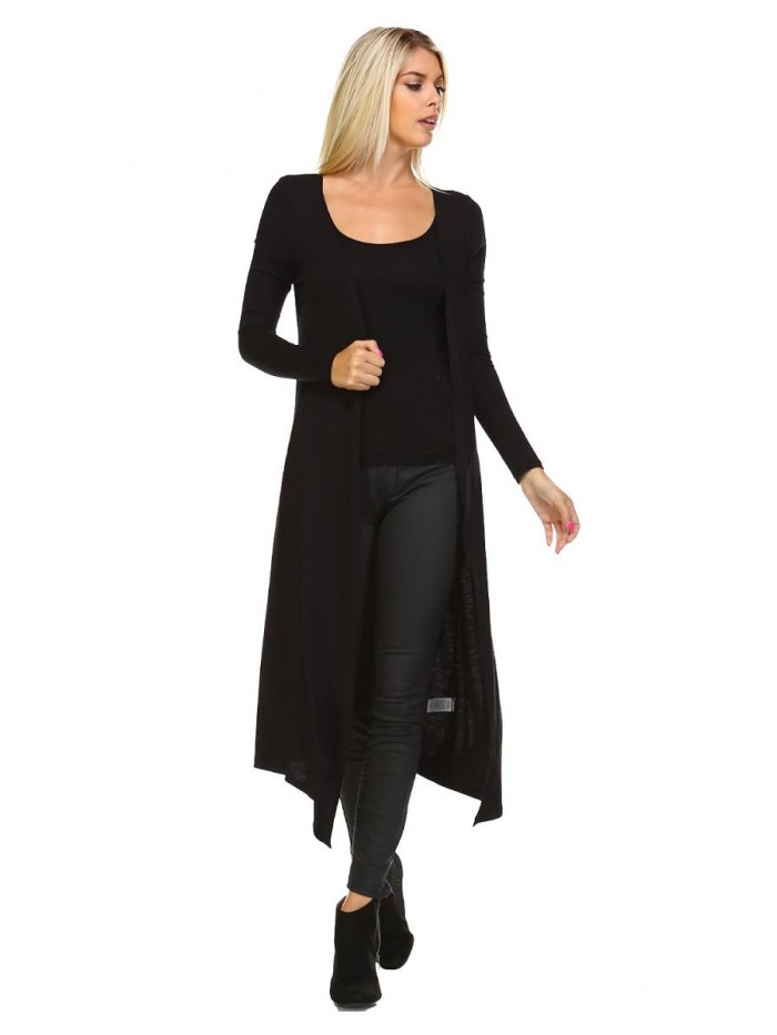 Liev Isaac Liev Trendy Extra Long Duster Soft Lightweight Cardigan - Made in The USA 