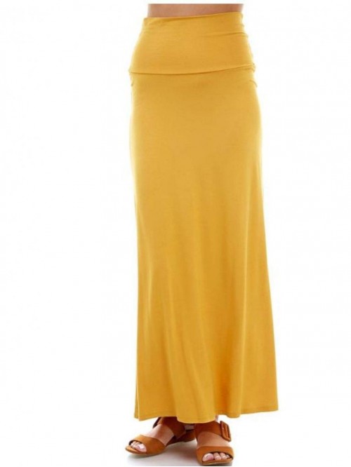 Stylish Fold Over Flare Long Maxi Skirt - Made in ...