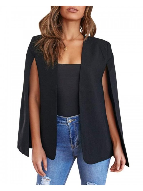 Cape Sleeve Blazer Jackets for Women Elegant Casua...