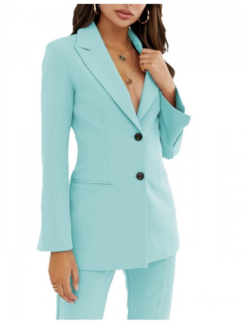 V-Neck Lapel Women's Suits Blazer Casual Slim Fit ...