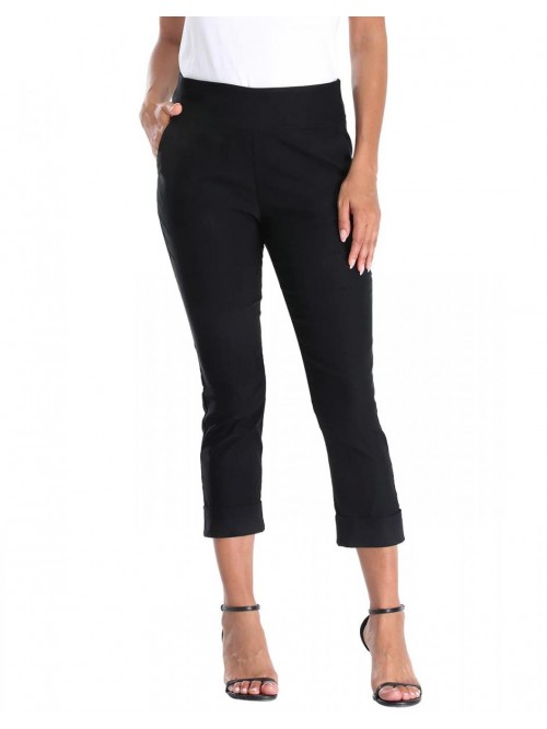 HDE Pull On Capri Pants for Women with Pockets Ela...