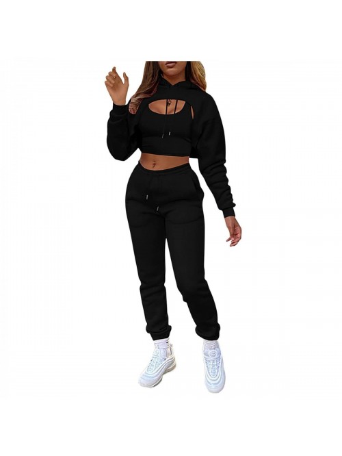 Sexy 3 Piece Tracksuits Fall Long Sleeve Pullover ...
