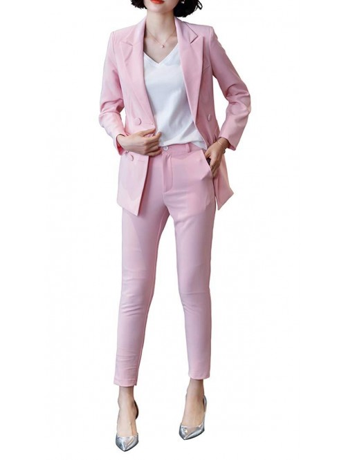 Women’s Two Pieces Blazer Office Lady Suit Set W...