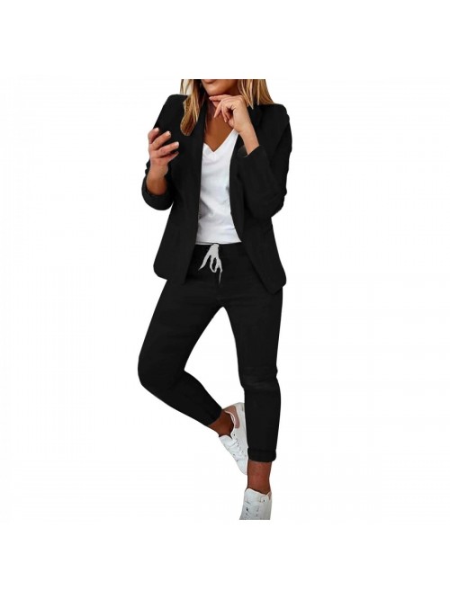 Slim Fit Jacket Outfits Two-Piece Business Lace-up...