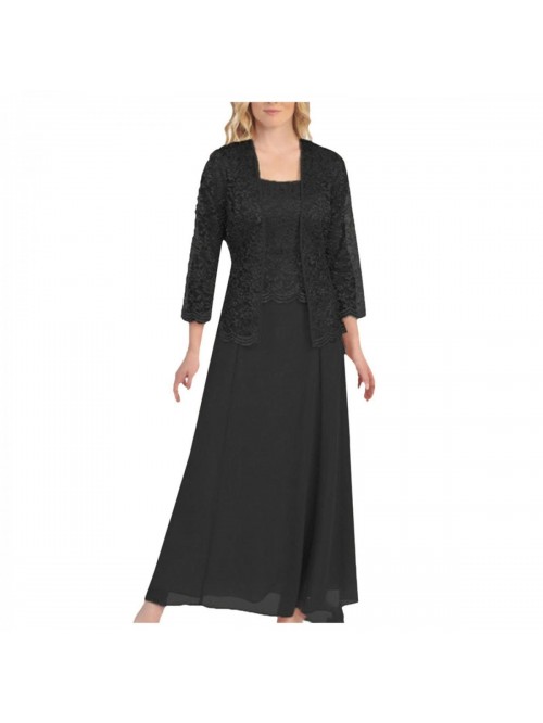Mother of The Bride Dress with Lace Shrug Bolero T...