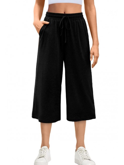 Women‘s Capri Pants with Pockets Summer Lounge P...