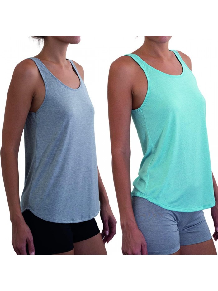 (2 Pack Women’s Ultimate ComfortSoft Light Lounge Tank Tops Active Casual Wear 