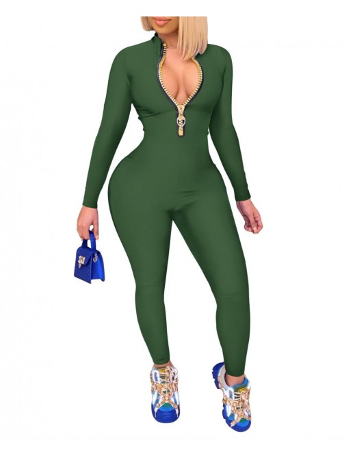 Jumpsuits for Women Sexy Bodycon Long Sleeve V Nec...