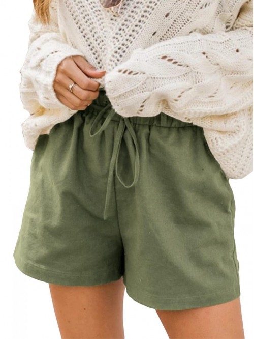 Womens Comfy Linen Shorts for Summer Casual Beach ...