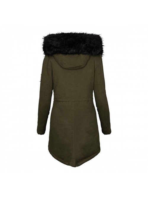 Coats for Women Thicken Plush Thermal Trench Jacke...