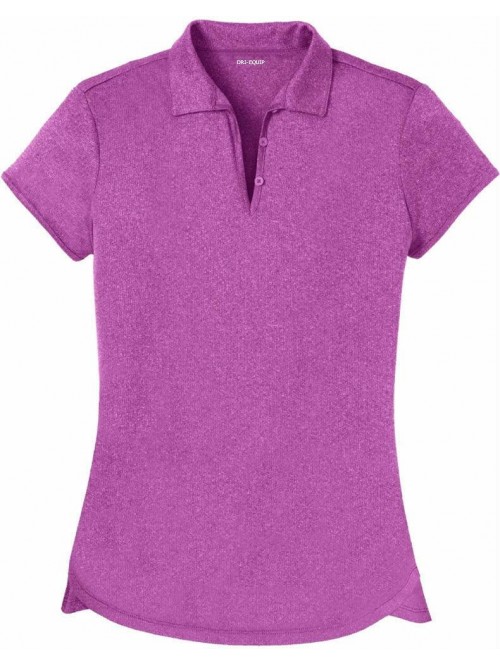 Ladies Moisture Wicking Heather Golf Polos in XS-4...
