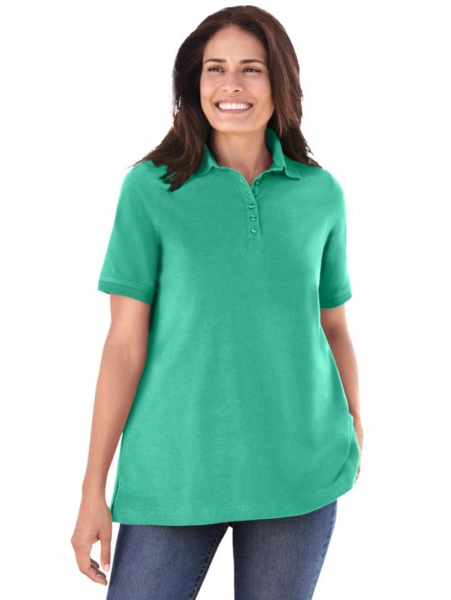 Within Women's Plus Size Perfect Short-Sleeve Polo...