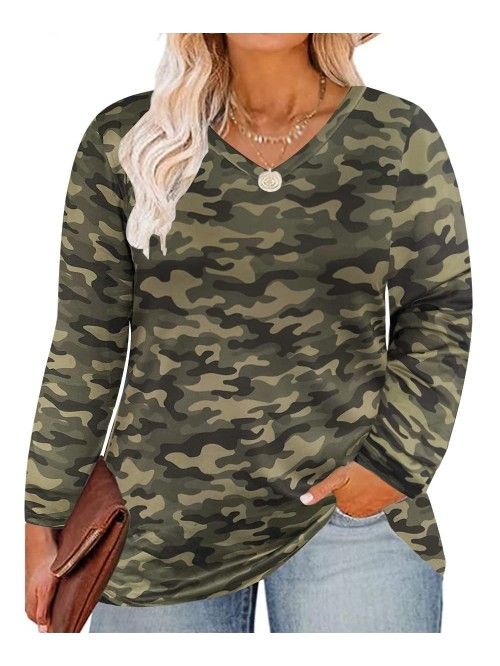 Plus Size Tops for Women Long Sleeve Casual Loose ...