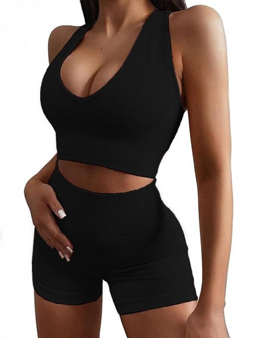 Womens Seamless Workout Sets Two Piece Exercise Ou...