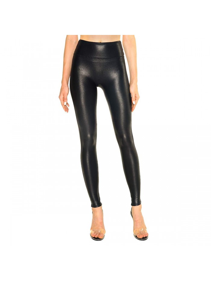 Womens Faux Leather Leggings Stretch High Waisted Pleather Pants 