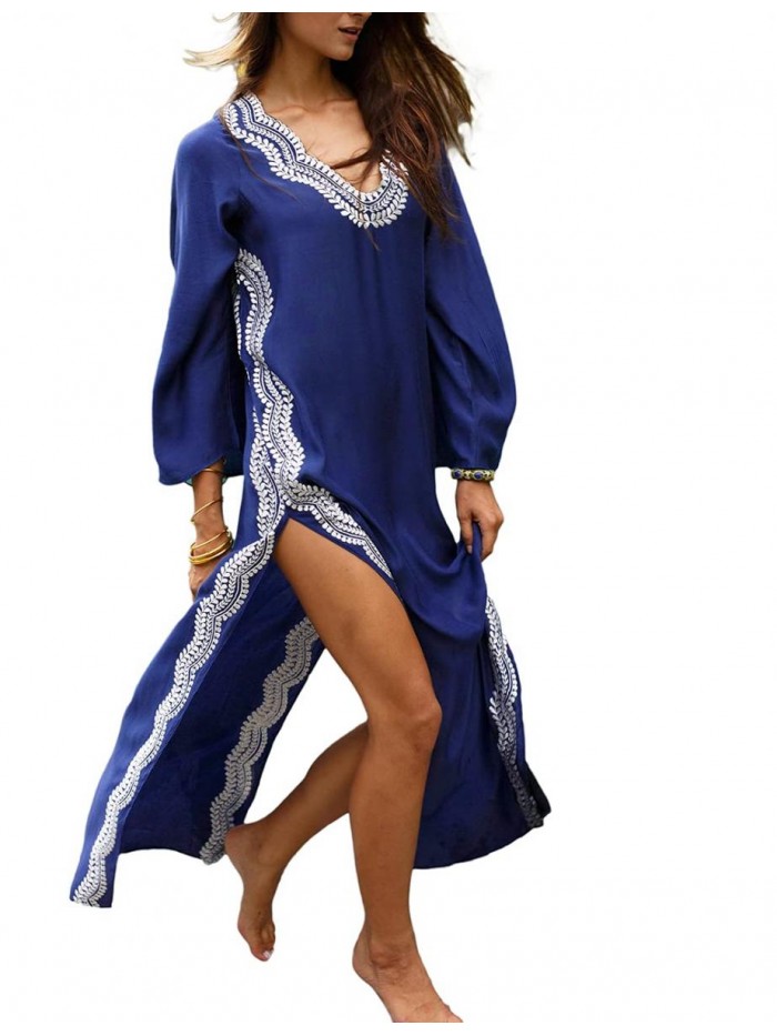 Women Beachwear Turkish Kaftans Long Swimsuit Cover up Caftan Beach Dress 