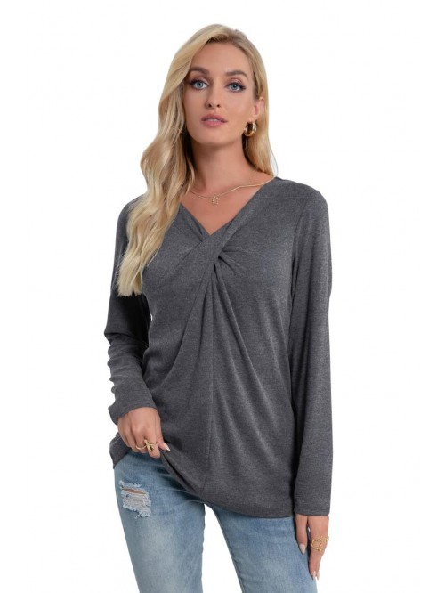 Generic Womens Long Sleeve V Neck T Shirts Casual ...