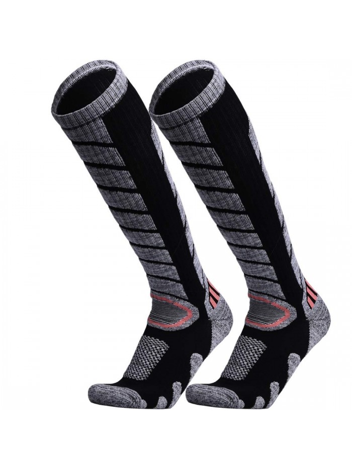 Ski Socks 2 Pairs Pack for Skiing, Snowboarding, Outdoor Sports Performance Socks 