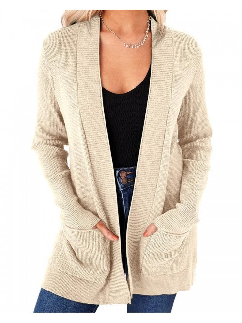 Womens Open Front Cardigans Casual Long Sleeve Cla...