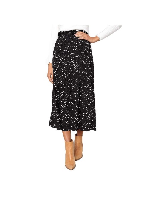 EXLURA Womens High Waist Polka Dot Pleated Skirt M...