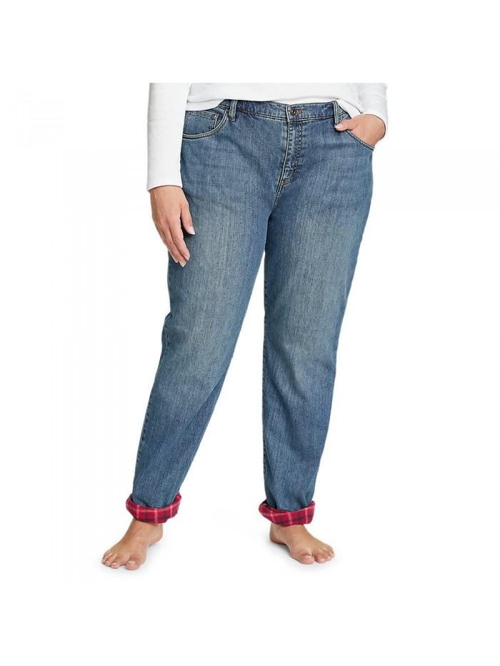 Bauer Women's Boyfriend Flannel-Lined Jeans 