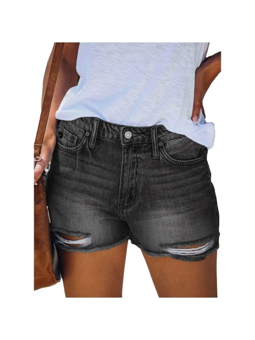 Women’s Casual Jean Shorts High Waisted Rolled H...