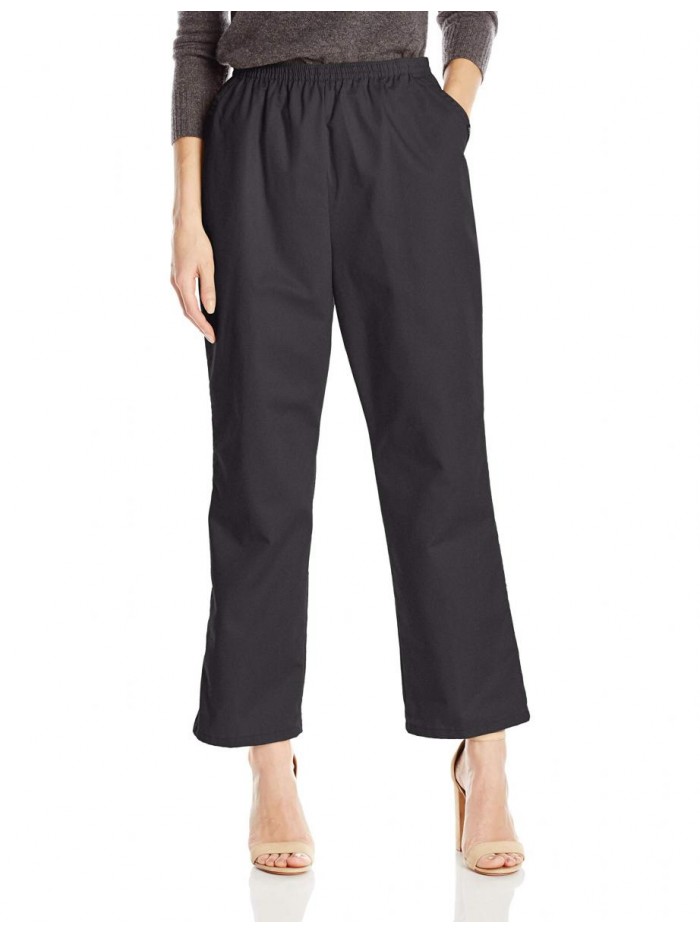 Classic Collection Women's Cotton Pull-on Pant with Elastic Waist 