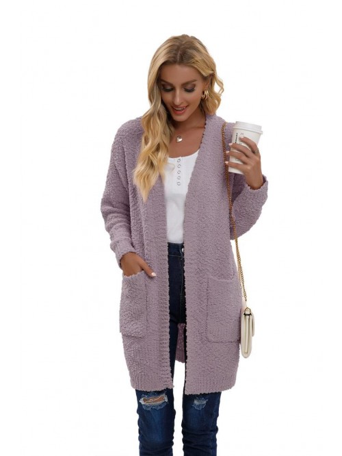 Long Sleeve Lightweight Sweaters Cardigan with Poc...