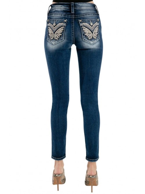Me Women's Mid-Rise Skinny Jeans with Embellished ...