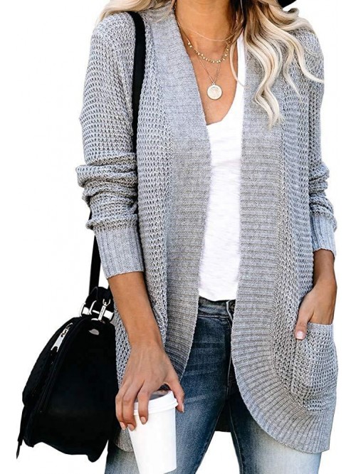 Womens Long Sleeve Open Front Cardigans Chunky Kni...