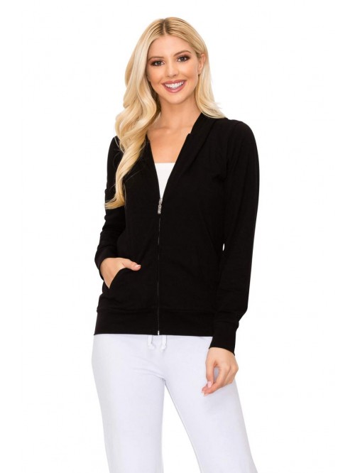 Lightweight Comfy Cotton Casual Active Full Zip-up...