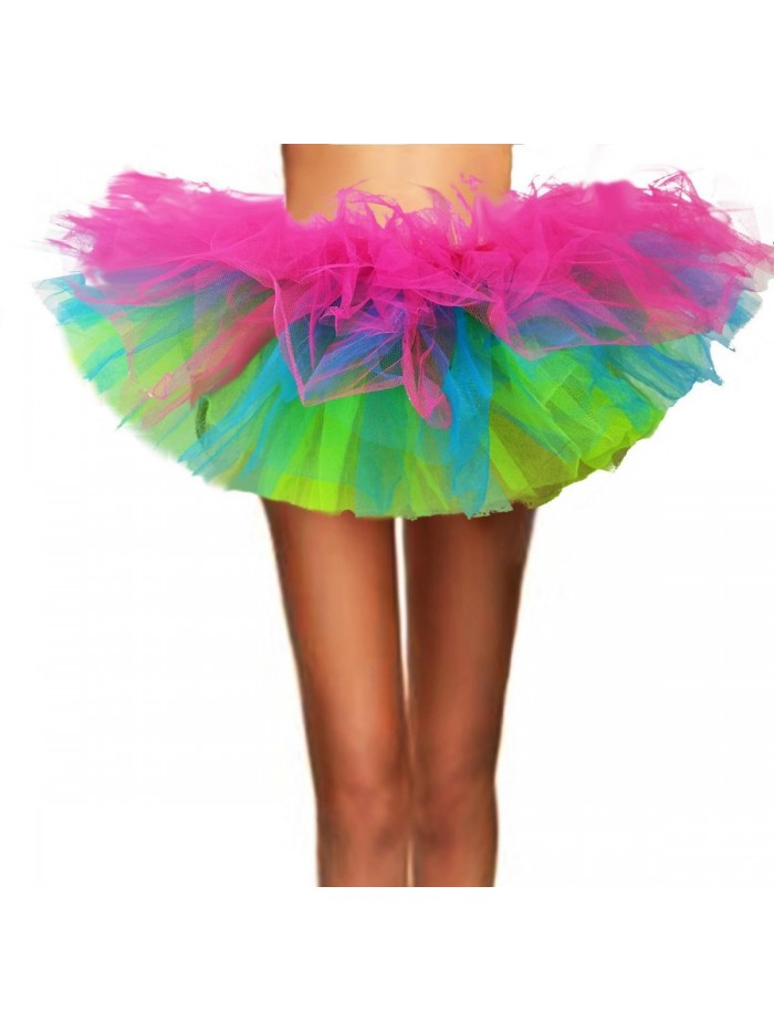 Women's Classic 80s Adult Elastic Mini, Short Tulle Tutu Puffy Ballet Skirt 