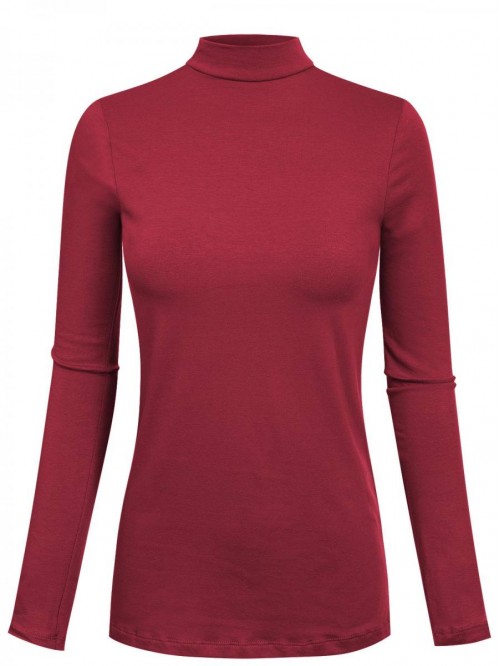 Women's Solid Tight Fit Lightweight Long Sleeves M...