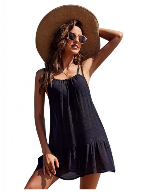 Women's Swimsuit Cover Up Spaghetti Strap Backless...