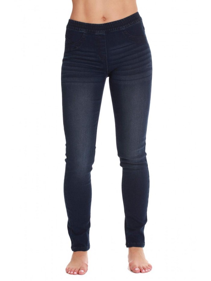 Love Denim Jeggings for Women with Pockets Comfortable Stretch Jeans Leggings 