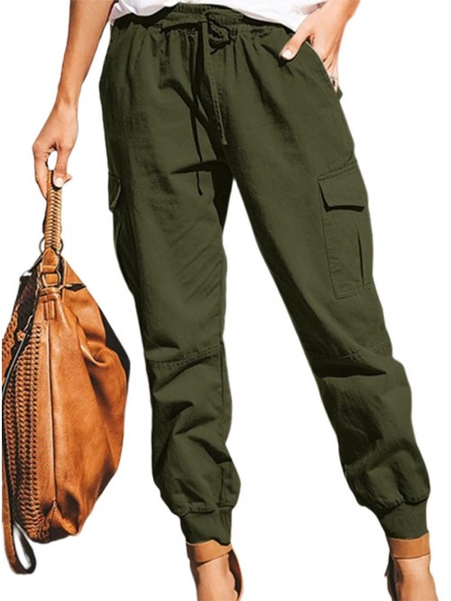 Women's Casual Cargo Pants with Pockets Drawstring...