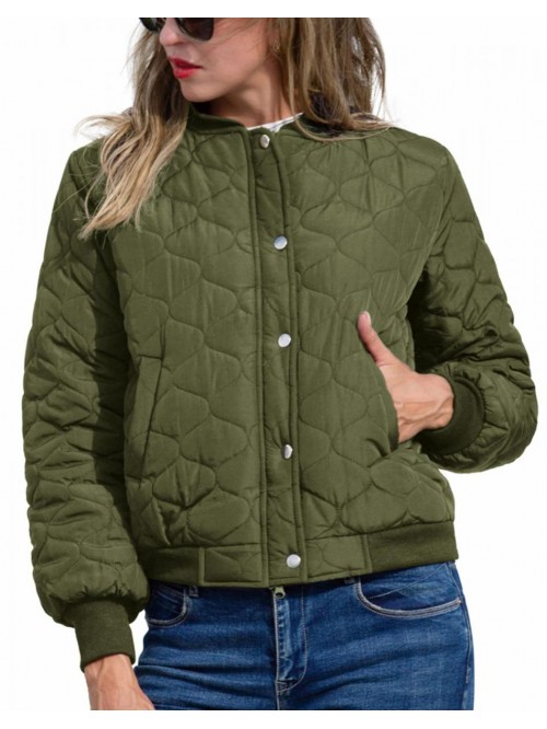 Quilted Jackets Lightweight Long Sleeve Zip Up Bom...