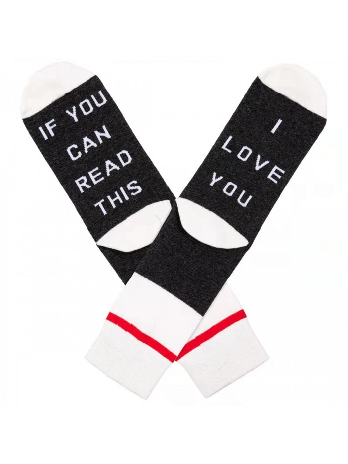 Valentine's Day Socks Letter Printed Socks Valentine Couple Socks Funny Hearts Pattern Socks for Women Men…… 