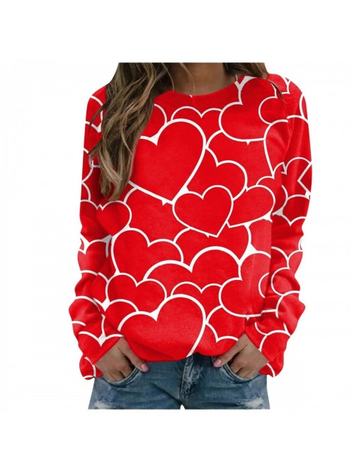 Day Sweatshirts For Women Love Heart Letter Print ...