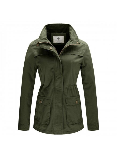 Casual Military Jacket Cotton Stand Collar Uti...