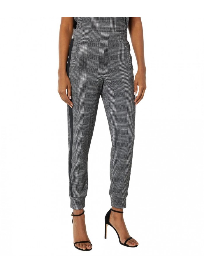 Klein womens Side Stripe Pull-on Plaid Joggers 
