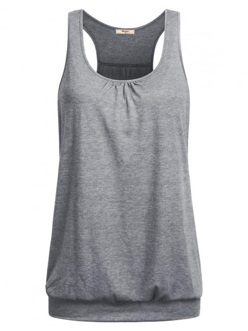 Womens Sleeveless Round Neck Loose Fit Racerback Y...