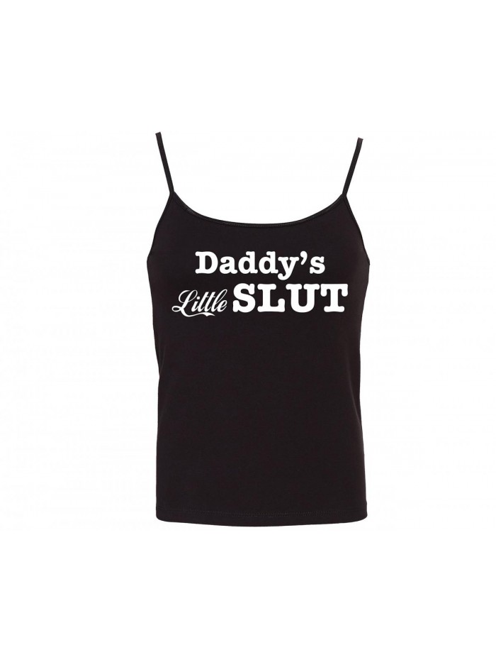 Knickers Daddy's Little Slut Fun Flirty Camisole Cami Tank Top Sleep Wear fitted scoop neck 