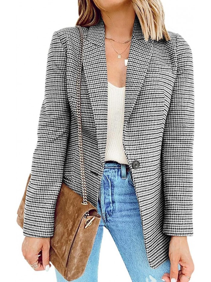 Women's Long Sleeve Casual Blazer Open Front Business Work Office Blazer Jackets  