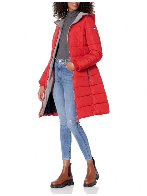 Hilfiger Women's Quilted Hooded Long Puffer Jacket...