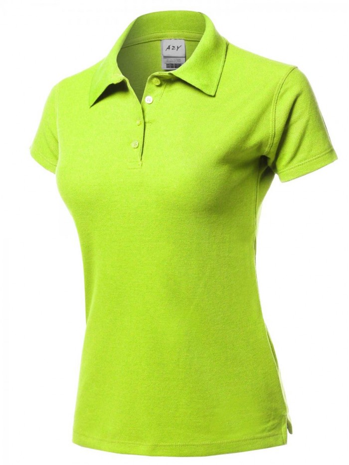 Women's Basic Casual Essentials 4-Button Junior-Fit PK Cotton Pique Polo Shirt 