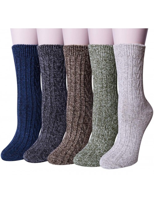 of 5 Womens Winter Socks Warm Thick Knit Wool Soft...